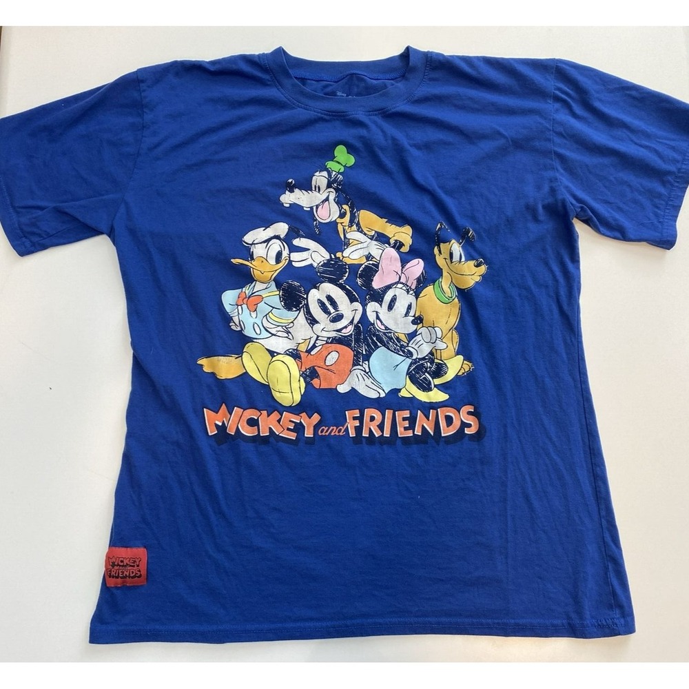 Disney Mickey and Friends Fab5 Mickey Donald Goofy Minnie Pluto Blue T-Shirt XXL